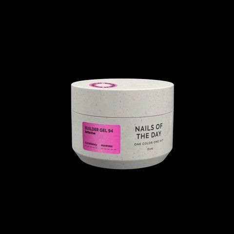 NAILSOFTHEDAY Builder gel 94 &mdash; холодний рожевий світловідбиваючий гель для нарощування нігтів, 15 мл 01726 фото