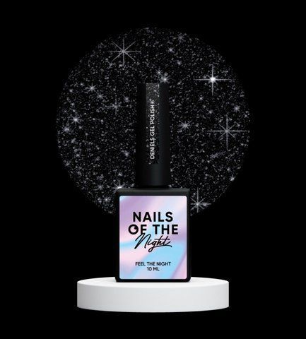 NAILSOFTHENIGHT Deniels gel polish - пигментированный черный с серебряным шиммером светоотражающий гель-лак для ногтей, 10 мл 00909 фото