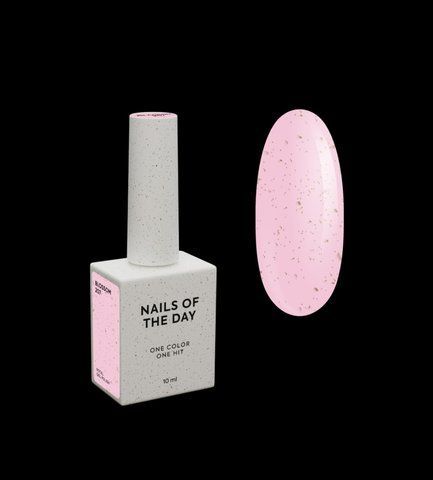 NAILSOFTHEDAY Gel polish Blossom &mdash; нежно-розовый с золотой поталью гель&ndash;лак для ногтей, перекрывающий в один слой, 10 мл 01498 фото