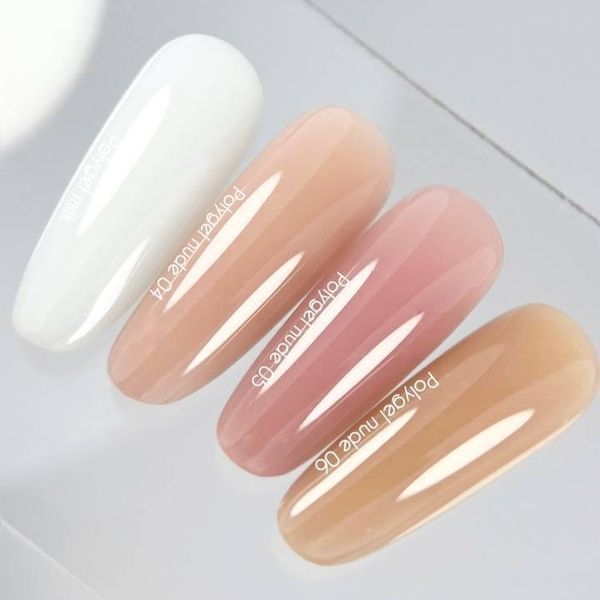 NAILSOFTHEDAY Polygel shimmer 08 &mdash; Полігель рожевий нюд з насиченим дрібним срібним шиммером, 30 г 00518 фото