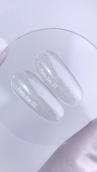 NAILSOFTHEDAY Party top 03 &mdash; прозорий з голографічним шиммером без липкого шару для нігтів, 10 мл 00467 фото