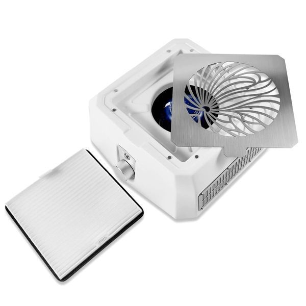 Настільна витяжка для манікюру з HEPA фільтром Microstop Base Pro White 02289 фото