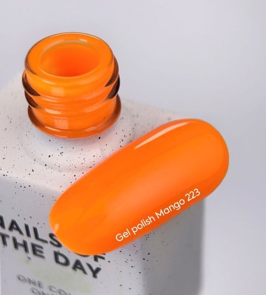 NAILSOFTHEDAY Gel polish Mango-223 &mdash; неоново-помаранчевий гель лак, що перекривається в один шар, 10 мл 01655 фото
