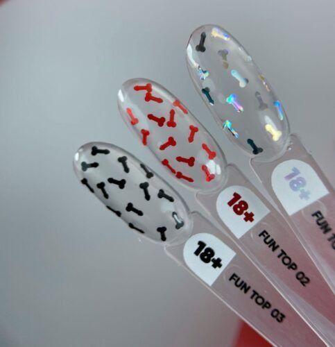 NAILSOFTHEDAY FUN! top 01 - финишное покрытие для ногтей с голографическим арт-декором, без липкого слоя, 10 мл 01215 фото